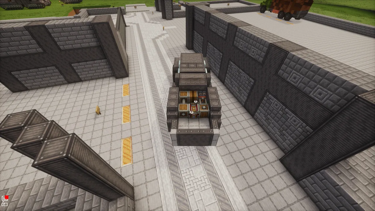 MpzSK L Car Car Schematic Screenshots 2 MpzSK L Car parked on a stone road in a Minecraft world