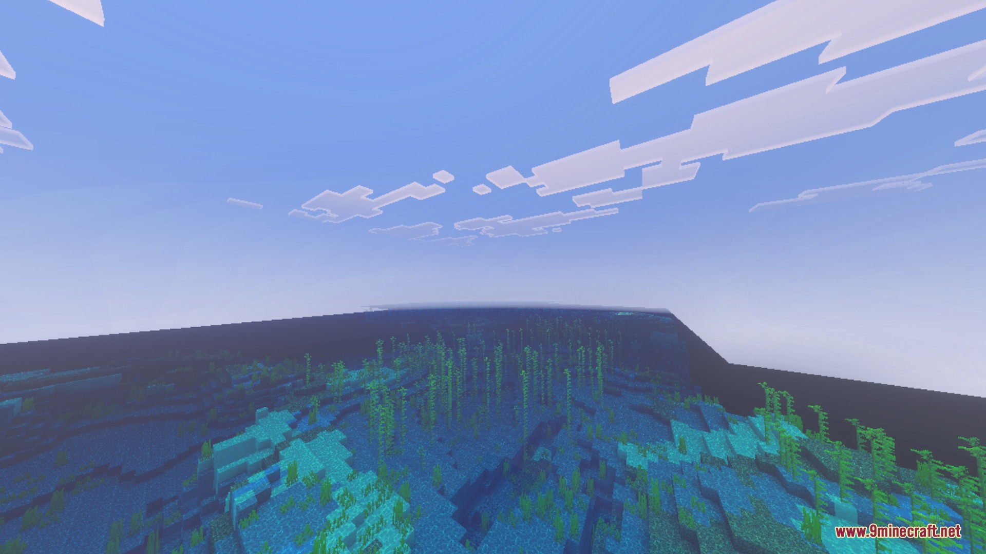Mr.Atlaz's COMPLETELY NORMAL RTX Shader Screenshot 1 Mr Atlaz Completely Normal RTX enhances the underwater kelp forest with realistic lighting