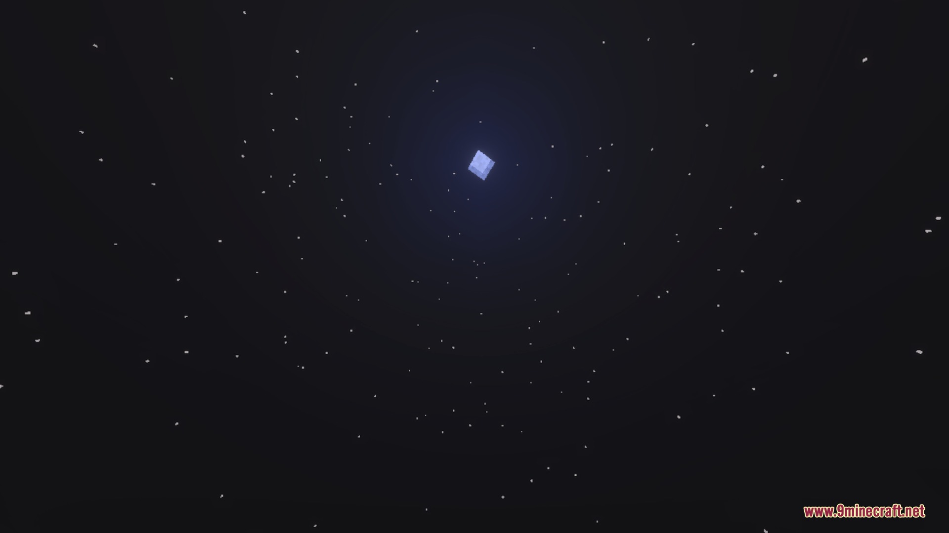 Mr.Atlaz's COMPLETELY NORMAL RTX Shader Screenshot 4 A bright square moon shines among many stars in the dark sky