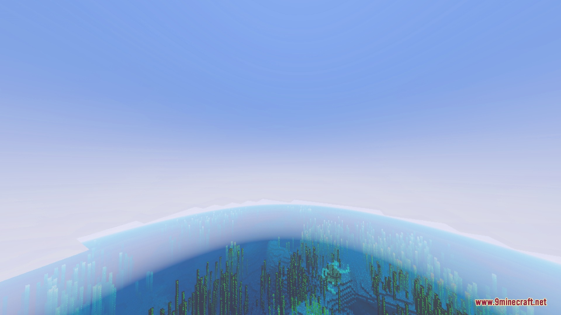 Mr.Atlaz's COMPLETELY NORMAL RTX Shader Screenshot 5 A clear underwater view of kelp and seagrass with custom blue fog