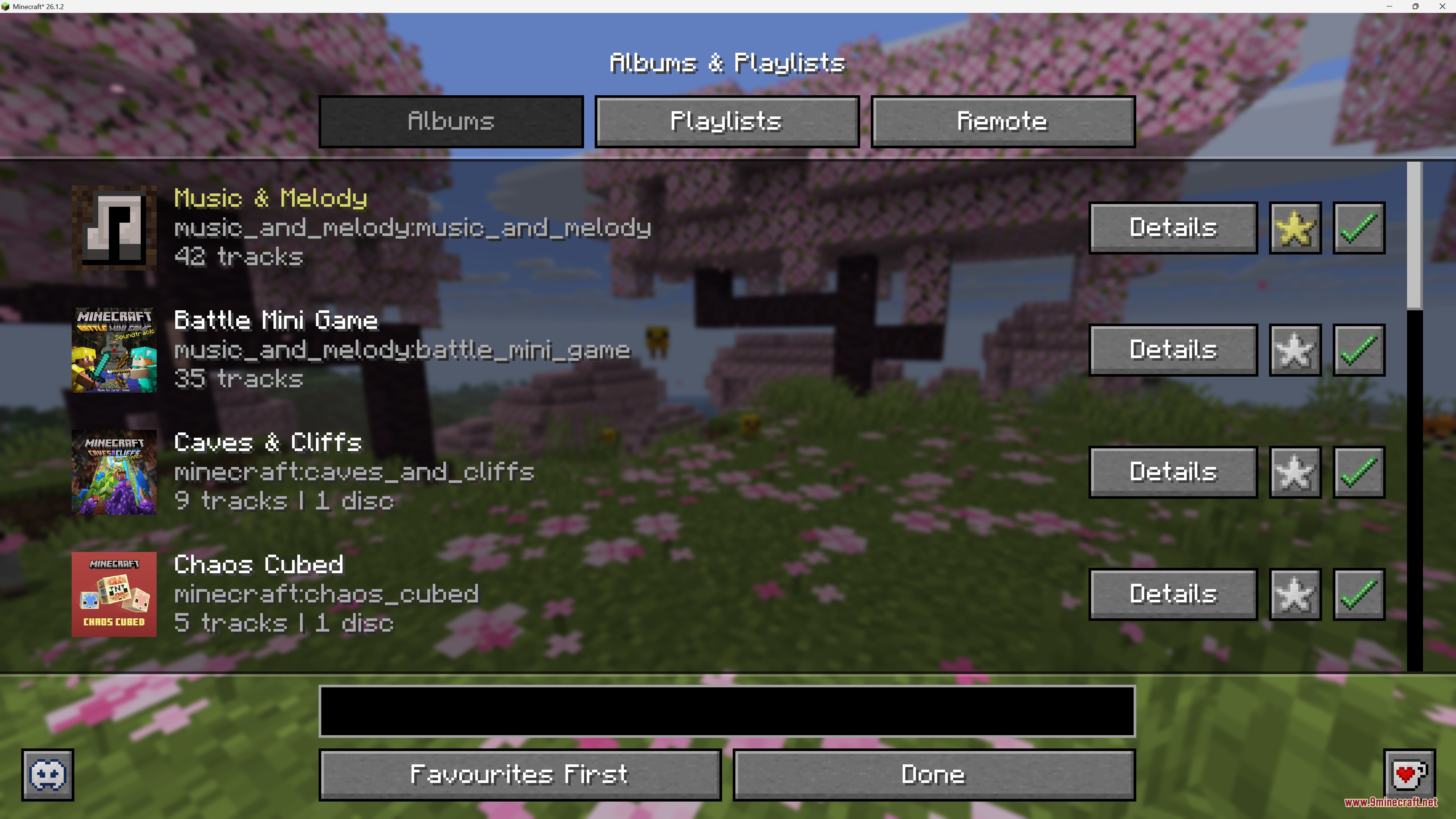 Music and Melody Mod Screenshot 6 A list of available music albums and playlists in the game