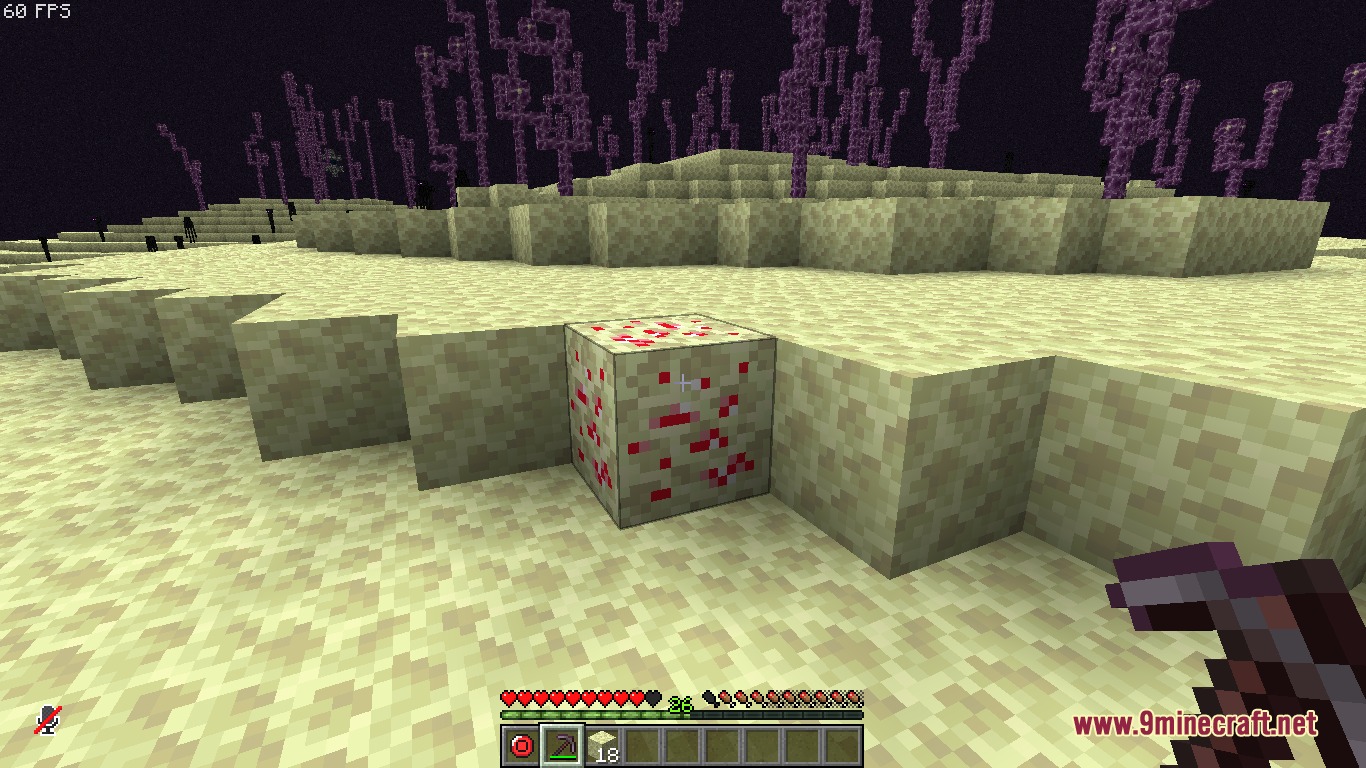 My Gem Mod Screenshot 2 Red gem ore block found on an island in the End dimension