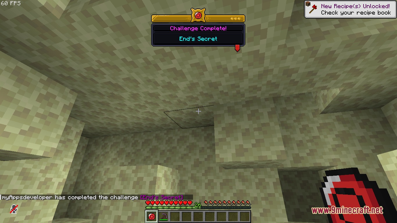 My Gem Mod Screenshot 6 Player completing the End Secret challenge while holding a red gem