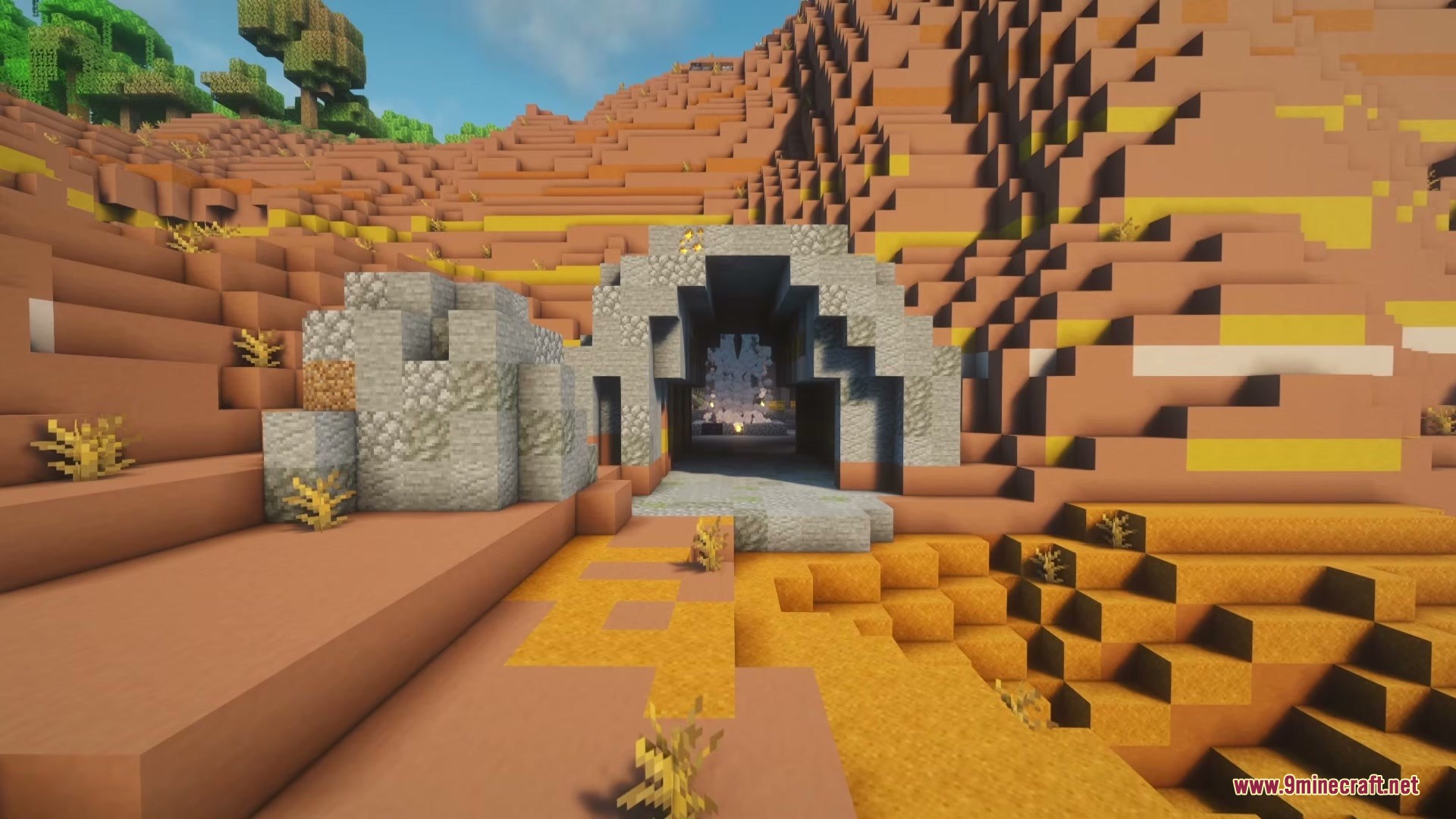 Mythika Creatures of Greek Myth Mod Screenshot 7 The stone entrance of a Cyclops cave built into a mesa mountain