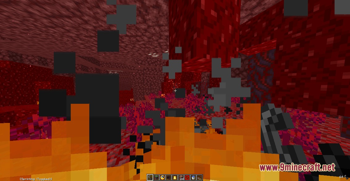 NO FIRE Resource Pack provides clear visibility while burning in the nether