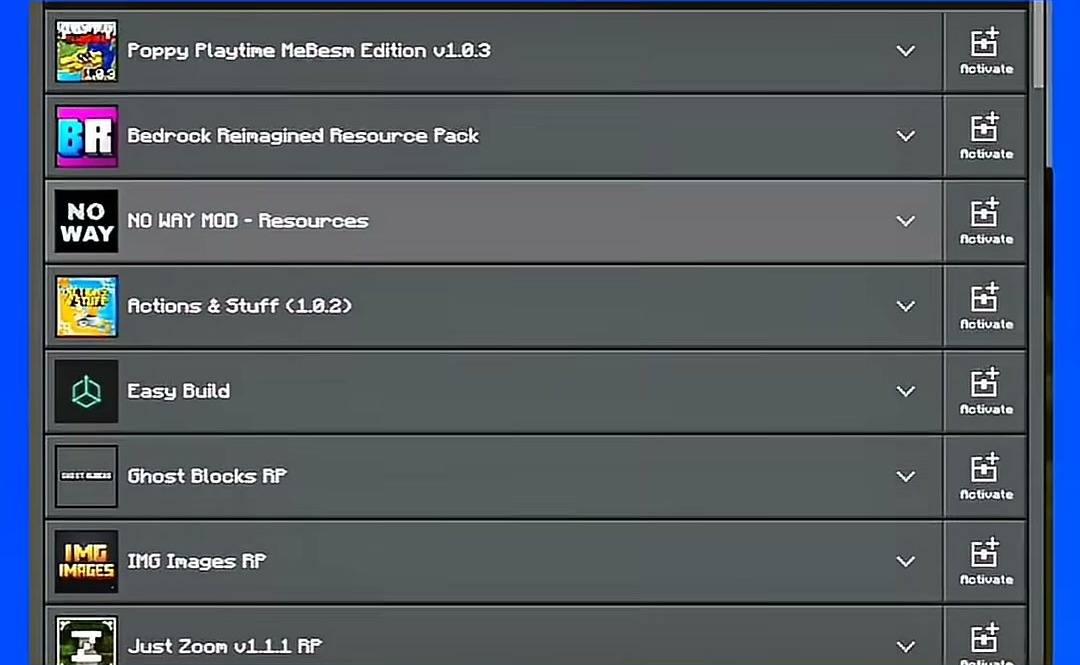 NO WAY MOD Addon Screenshot 1 Minecraft resource pack menu showing the NO WAY MOD in the available list