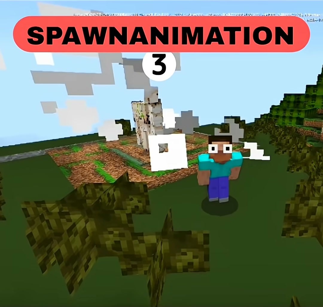 NO WAY MOD Addon Screenshot 7 Minecraft player triggers a cinematic mob spawn animation with white smoke effects
