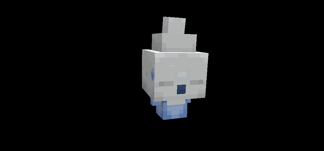 Nadymons3 Data Pack Screenshot 1 A blocky white Vanillite creature model with a small blue base
