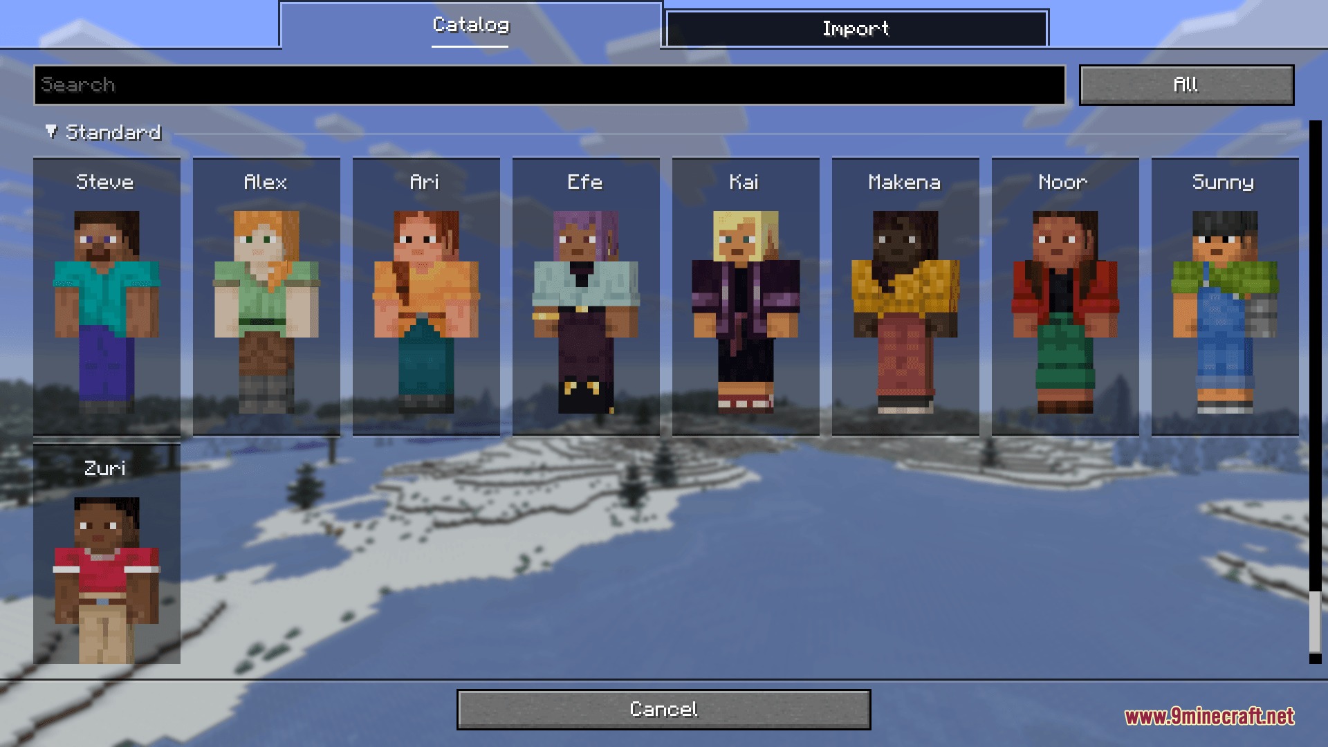 Native Persona Skinning Mod Screenshot 3 Native Persona Skinning Mod catalog displaying standard character skins