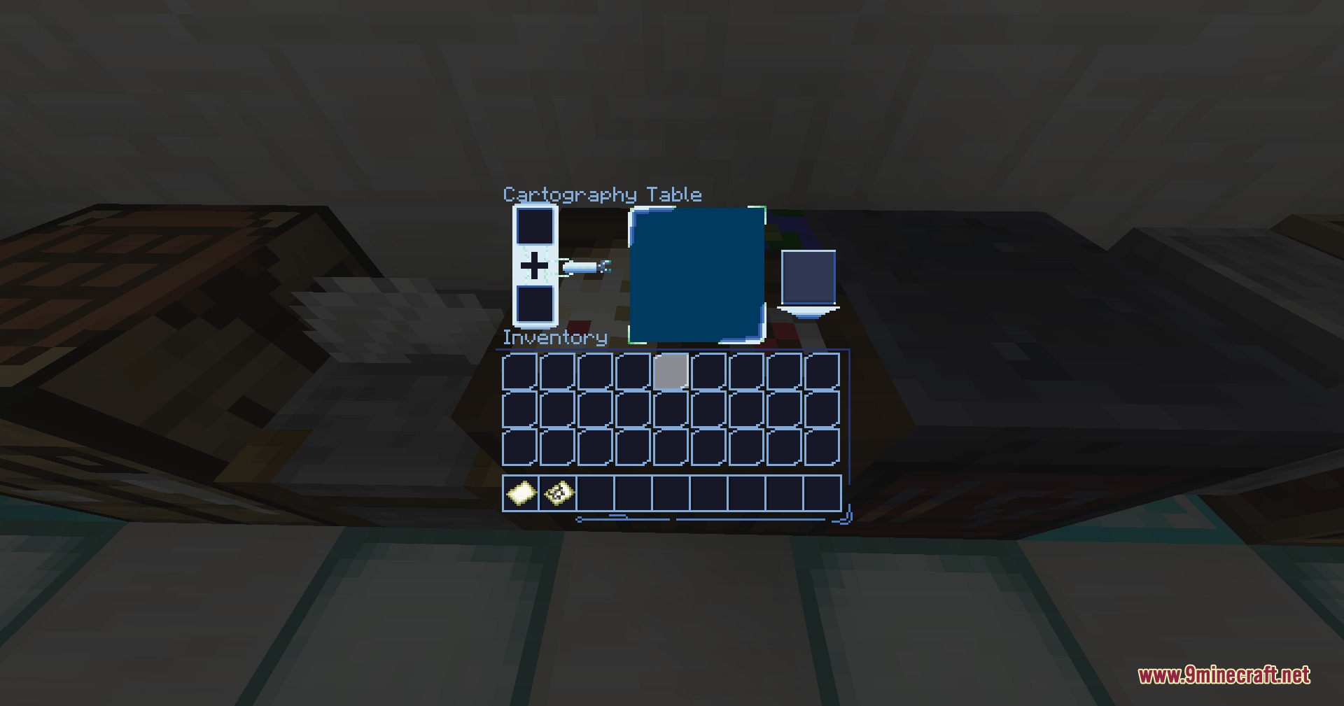 Neon Pulse Interface Resource Pack Screenshot 3 Neon Pulse Interface reskins the cartography table with a glowing sci fi look