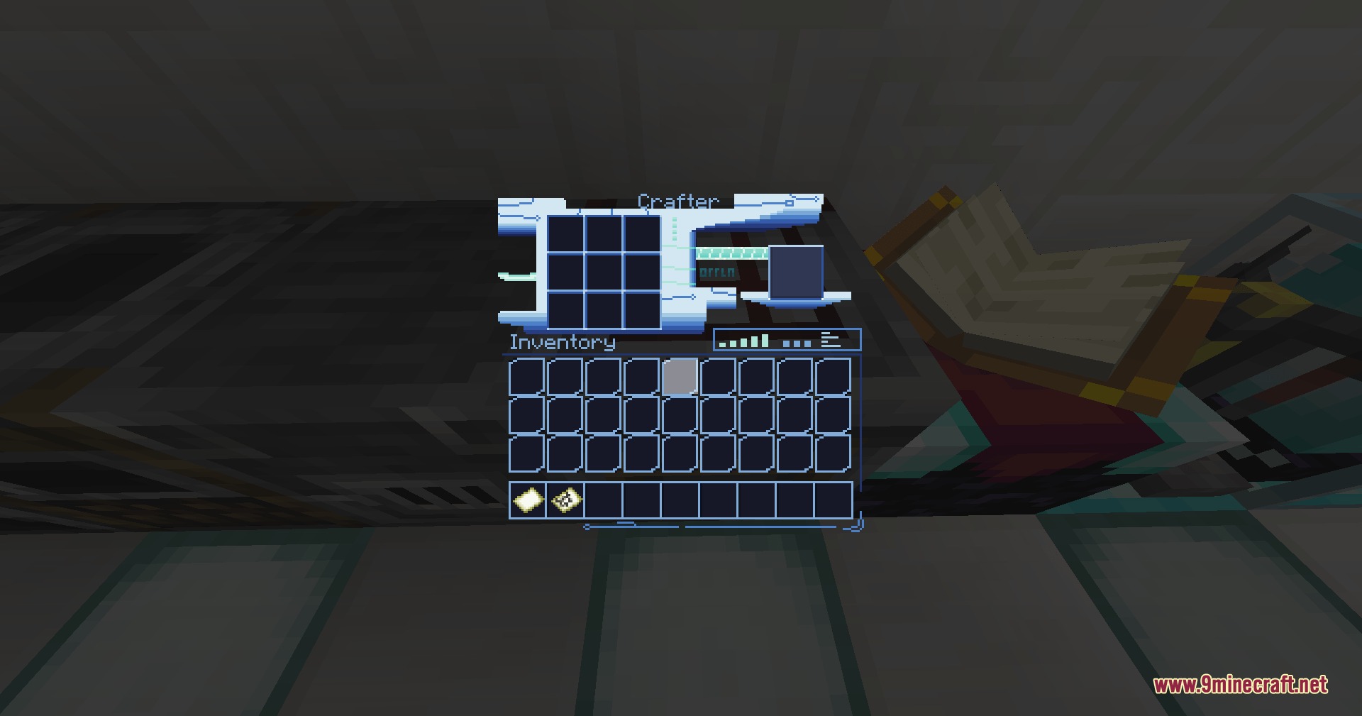 Neon Pulse Interface Resource Pack Screenshot 7 Neon Pulse Interface reskins the crafting menu with blue futuristic art