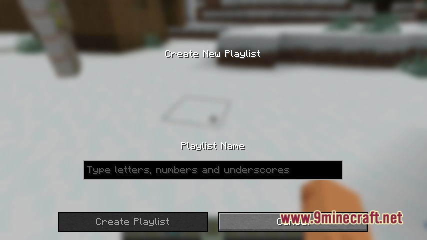 New Custom Music Client Side Player Mod Screenshot 1 The user interface for creating a new music playlist in Minecraft