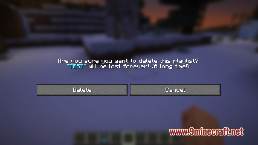 New Custom Music Client Side Player Mod Screenshot 3 A confirmation message asking to delete a custom music playlist in Minecraft