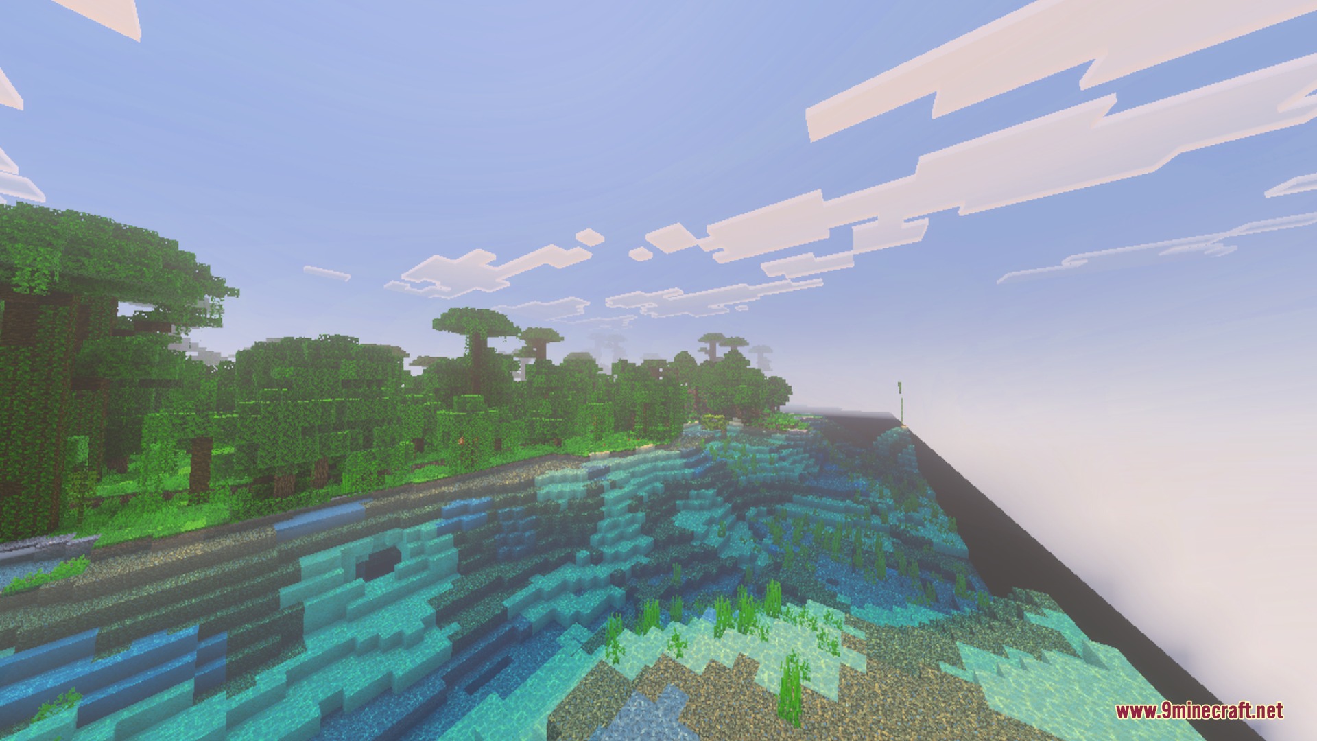 Newb Tropisphere Shader (26.x) – Realistic Clouds and Glowing Ores on Mobile — screenshot 1