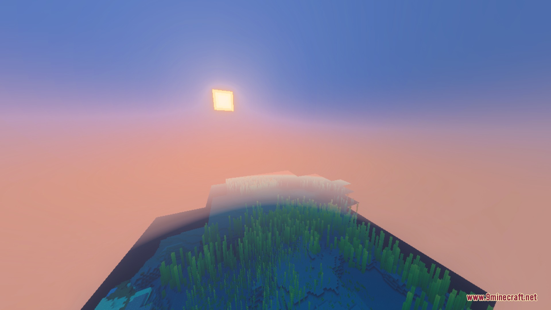 Newb X Daydream Shader Screenshot 2 A soft sunset glows over the ocean surface with kelp visible below
