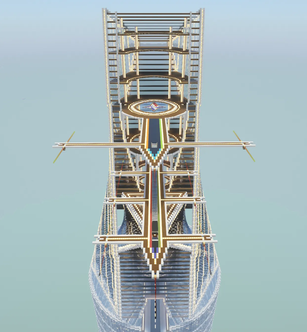 Northern Spire Futuristic Airship Terminal Unfurnished Shell Schematic Screenshots 2 Northern Spire airship terminal shell featuring multiple docking bays and central lifts