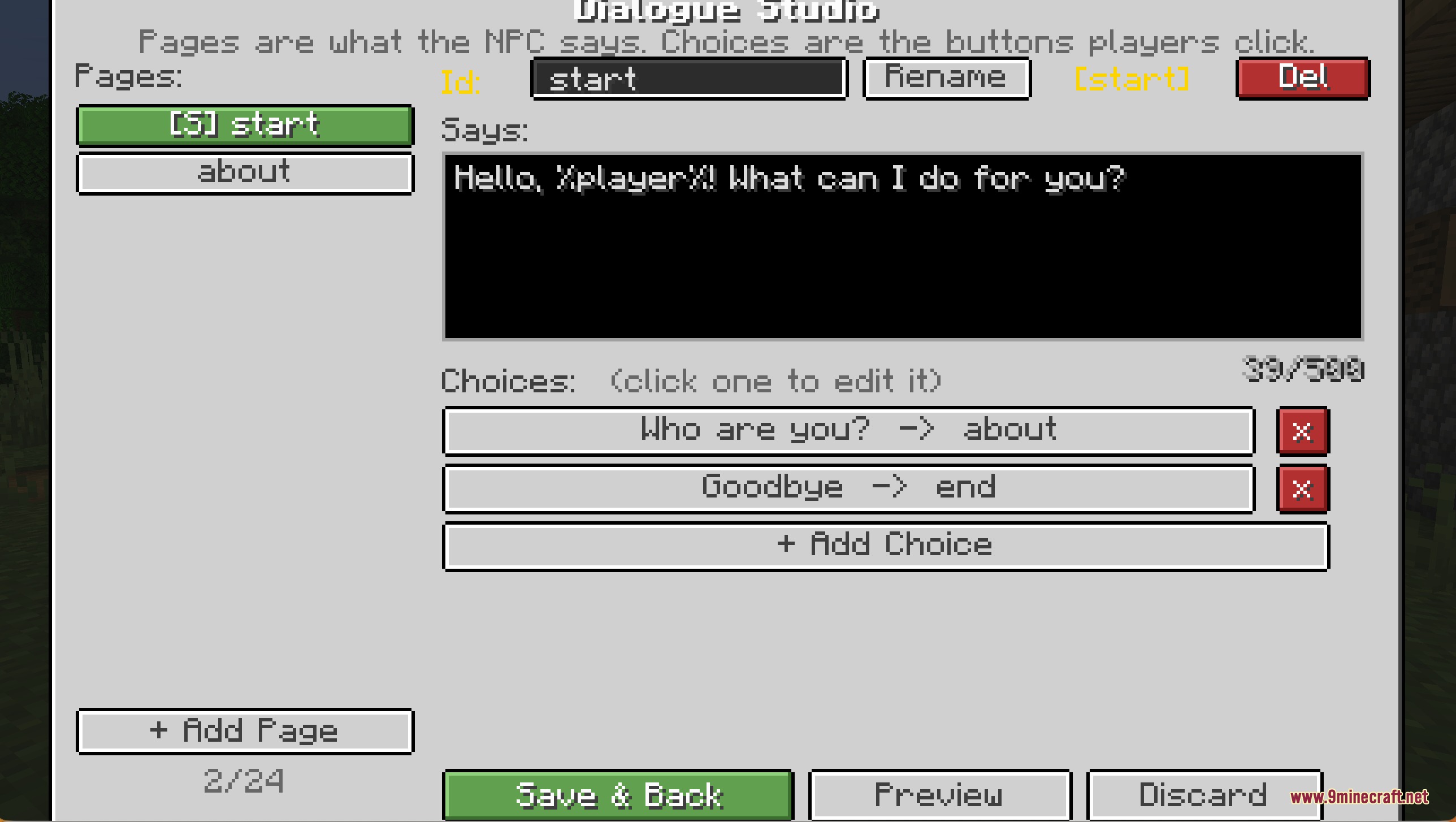 Notches Currency Mod Screenshot 3 The Dialogue Studio interface allows players to create custom NPC conversation paths
