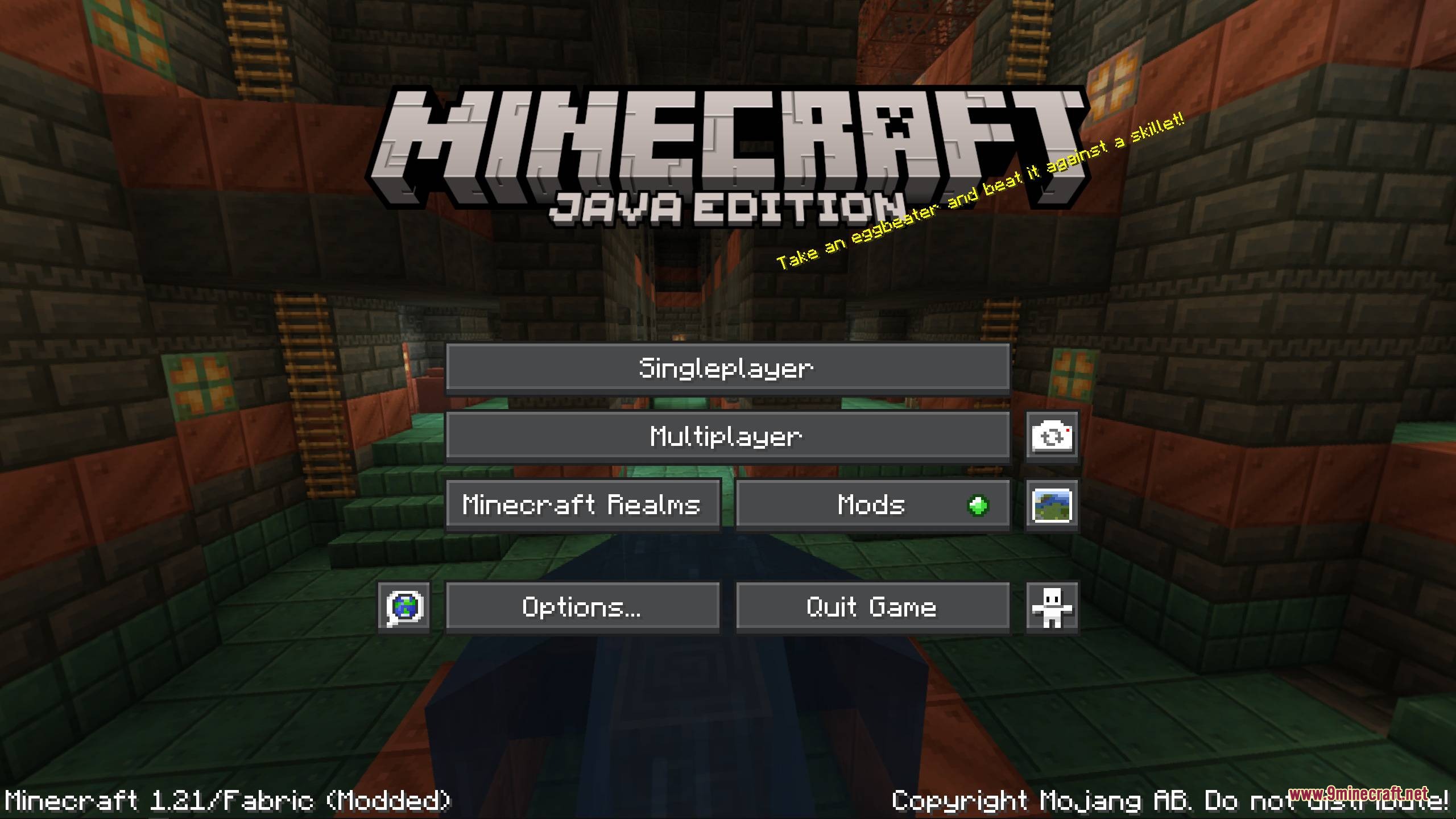Obsidian Interface Resource Pack Screenshot 1 Obsidian Interface resource pack applied to the main menu with trial chamber background