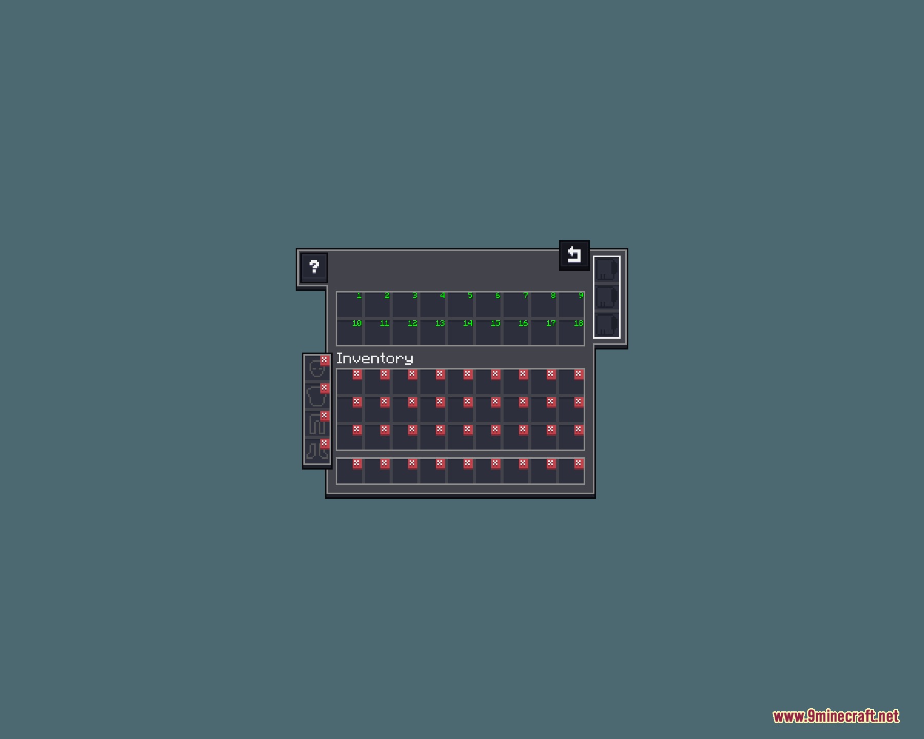 Obsidian Network Interface Resource Pack Screenshot 3 Obsidian Network Interface Resource Pack provides a clean dark mode storage menu