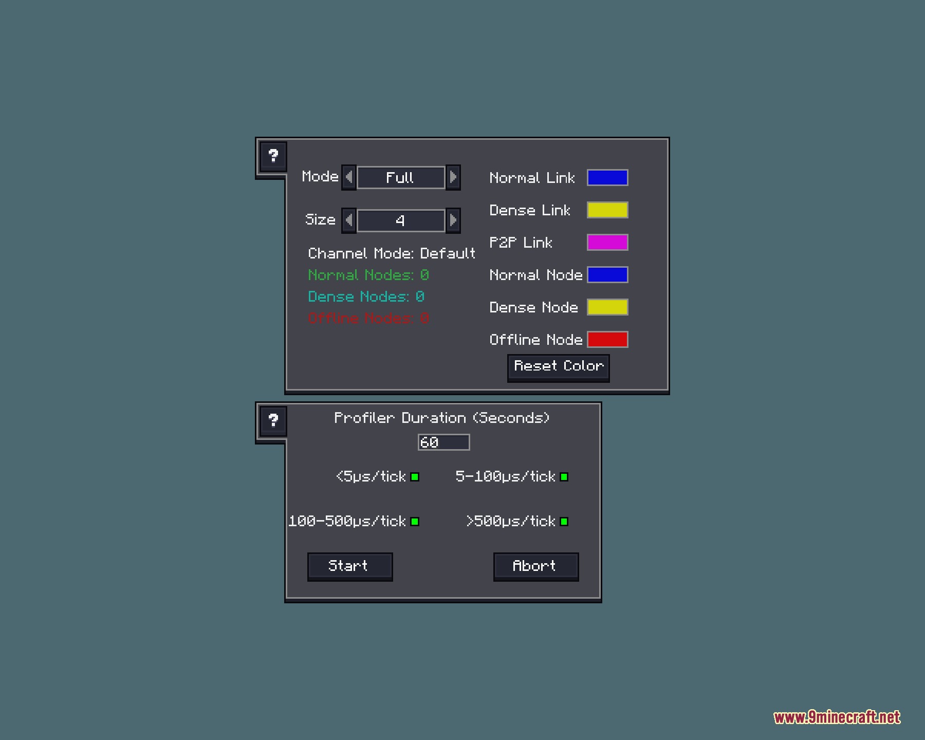 Obsidian Network Interface Resource Pack Screenshot 5 Dark themed network analyzer and profiler menus for managing complex storage systems