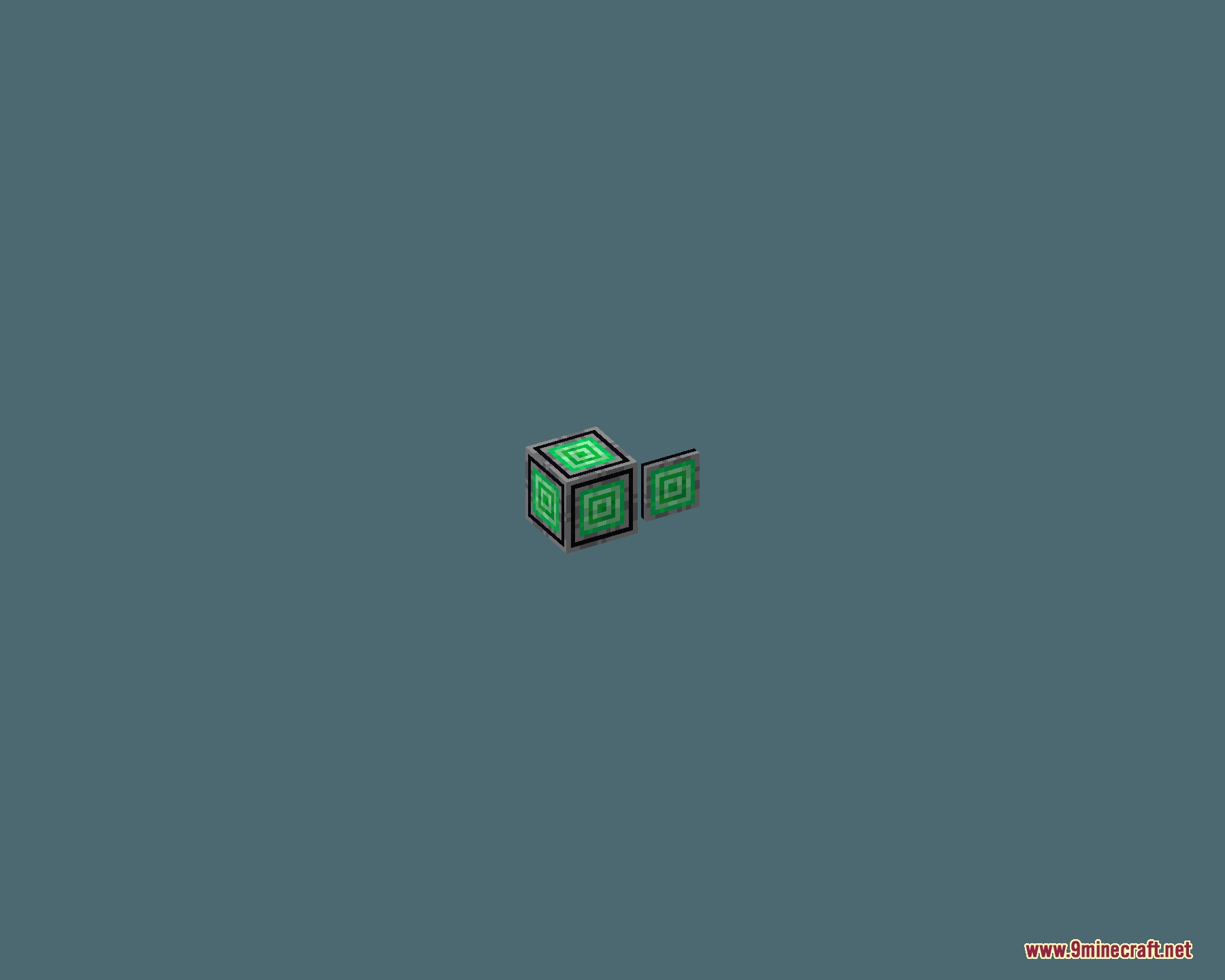Obsidian Network Interface Resource Pack Screenshot 7 Green square patterned block and panel from the Obsidian Network Interface