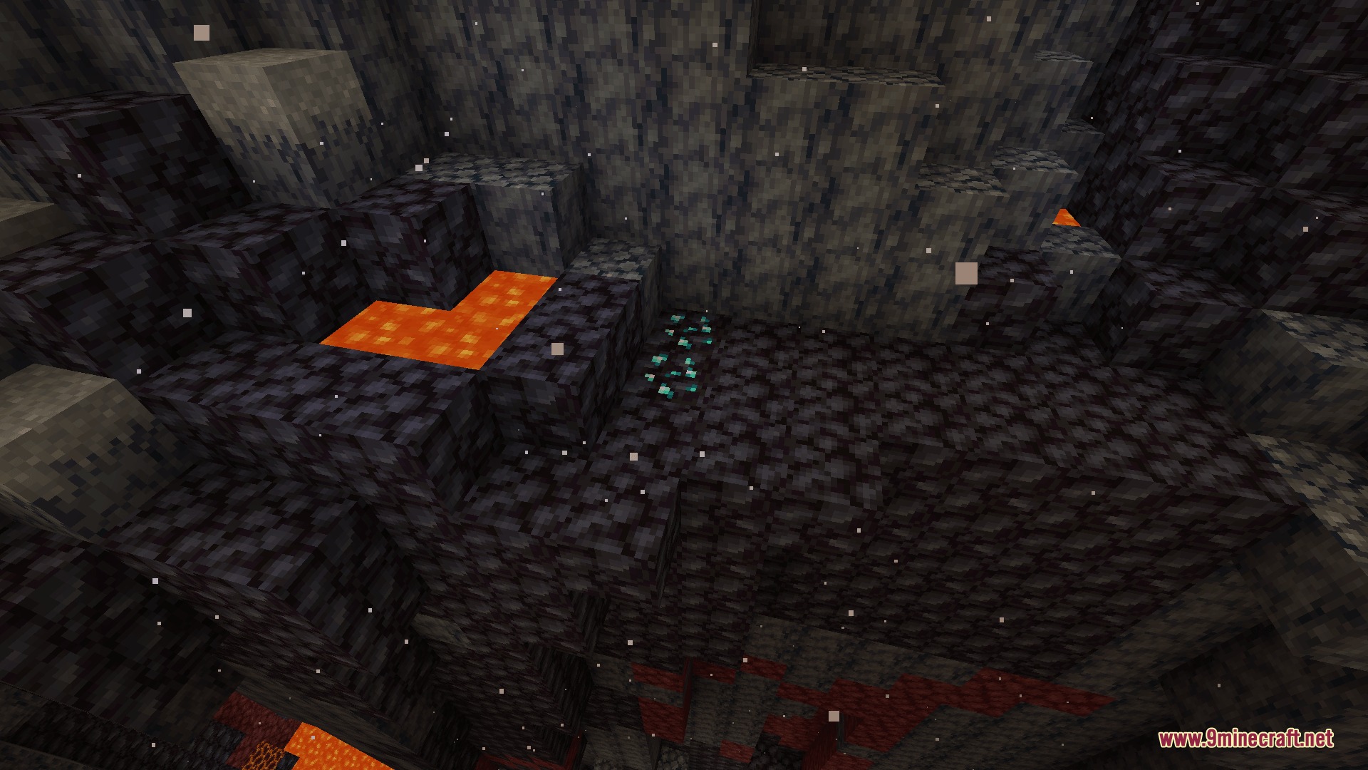 Oddities and Ends Mod Screenshot 7 Teal kervite ore generates naturally among blackstone and lava in the Nether