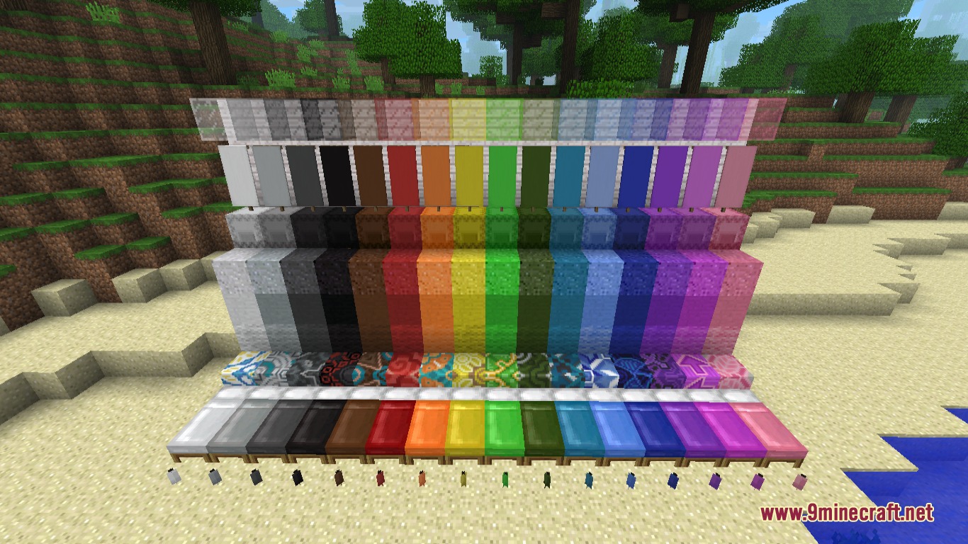 Showcase of blocks and items using the Old Colors Programmer Art pack