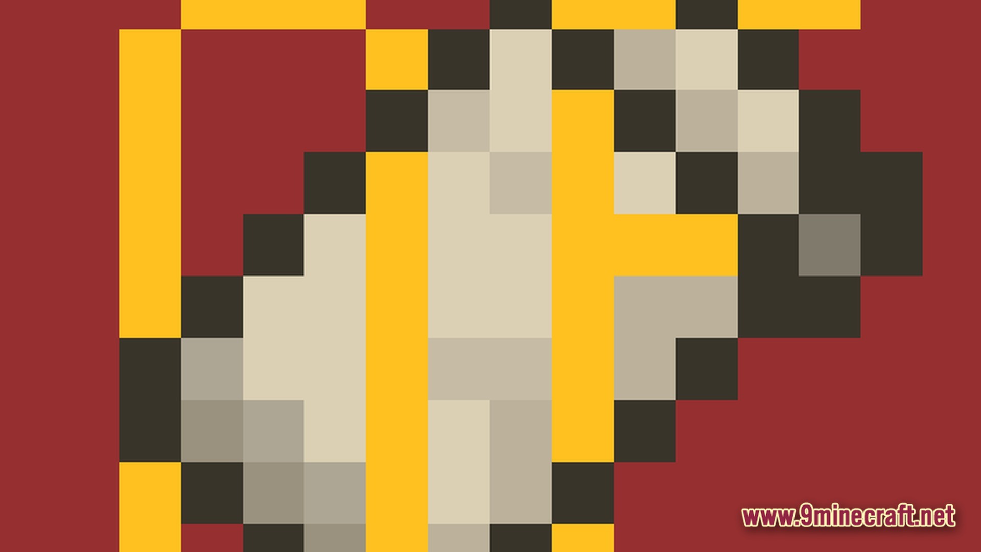 Opti Fine For Fabric Modpack Screenshot 7 A pixelated logo featuring a white and yellow design against a solid red background