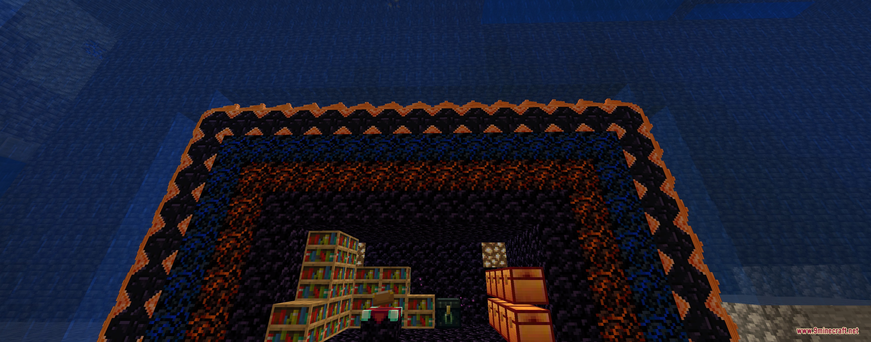 Palamod Renew Mod Screenshot 3 A portal built with withered obsidian blocks leading to the Miner Dimension