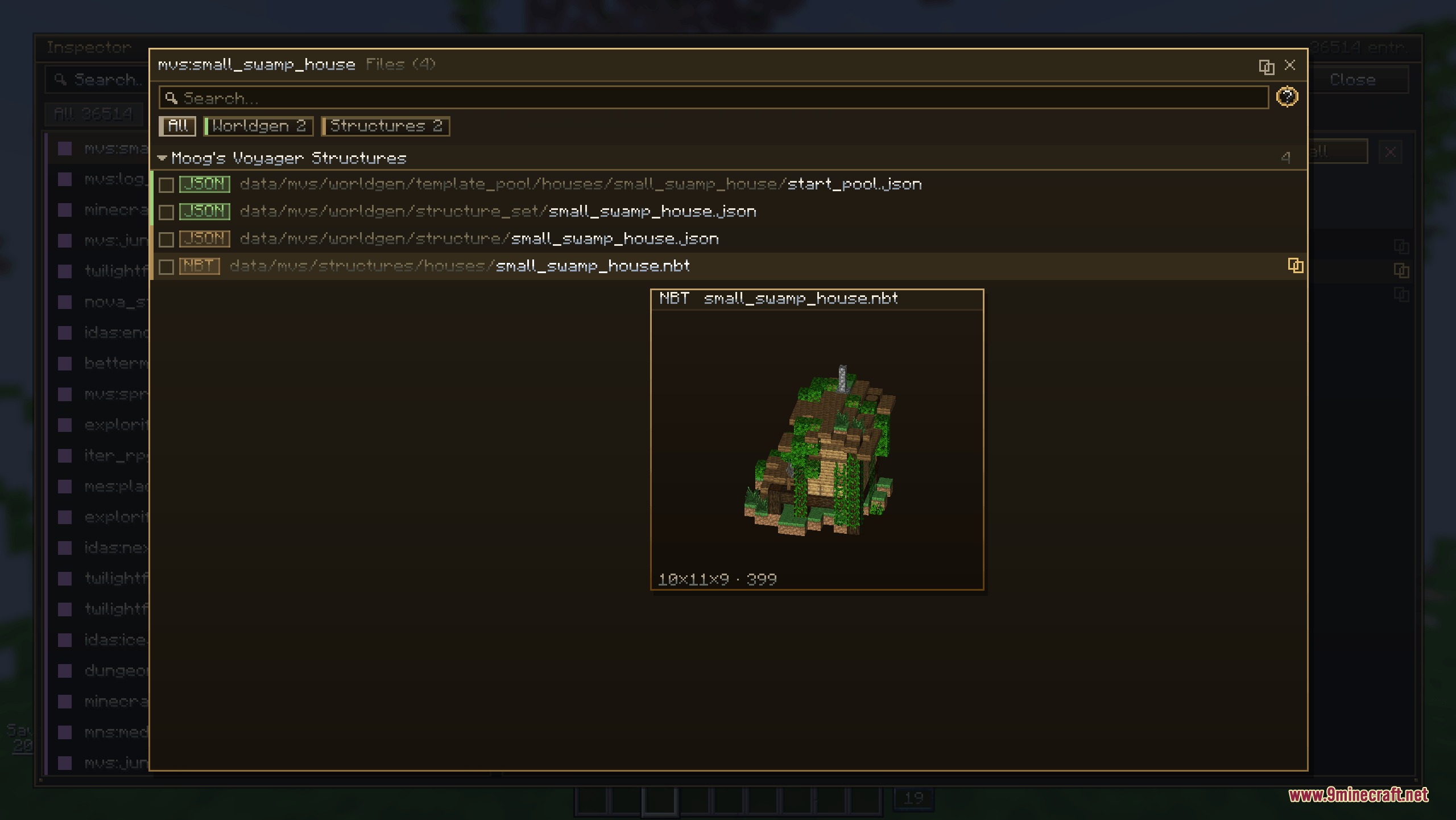Panoptic Mod Screenshot 4 The object inspector menu displaying a structure model and file information