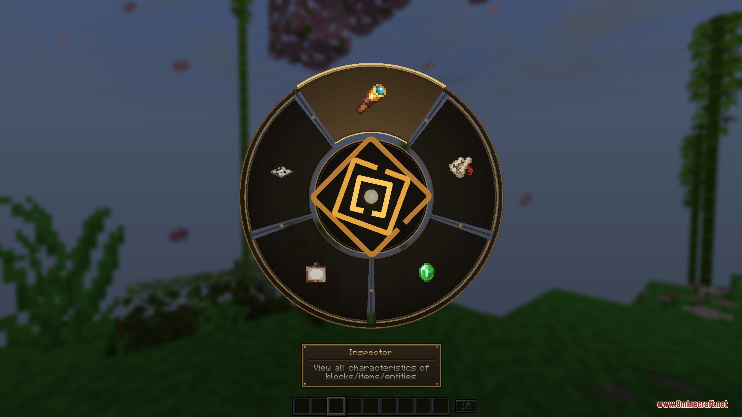 Panoptic Mod Screenshot 7 A radial menu showing various inspector tools from the Panoptic mod