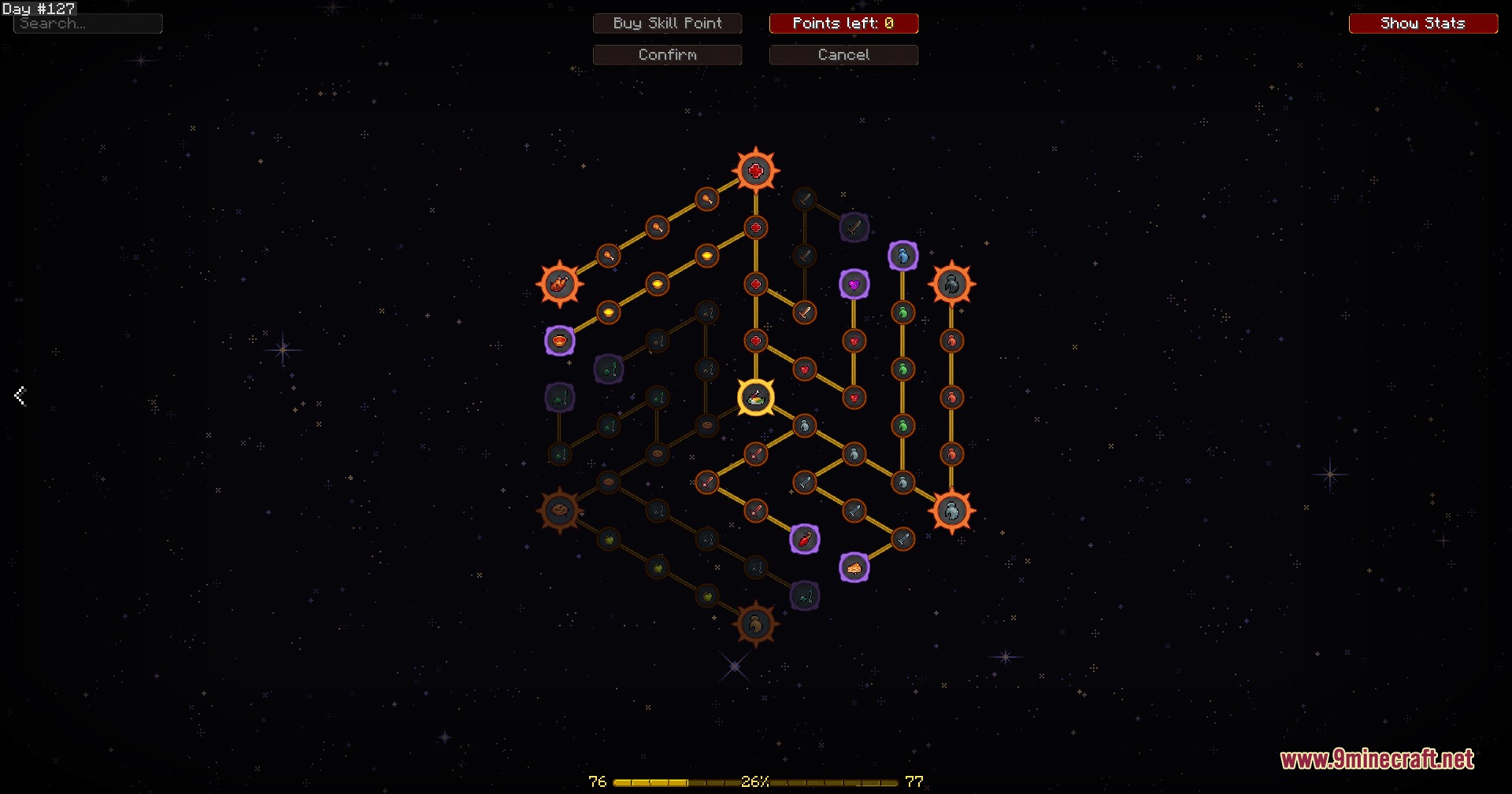Passive Skill Trees Fabric Mod Screenshot 7 Passive Skill Trees interface showing a massive network of stat upgrades