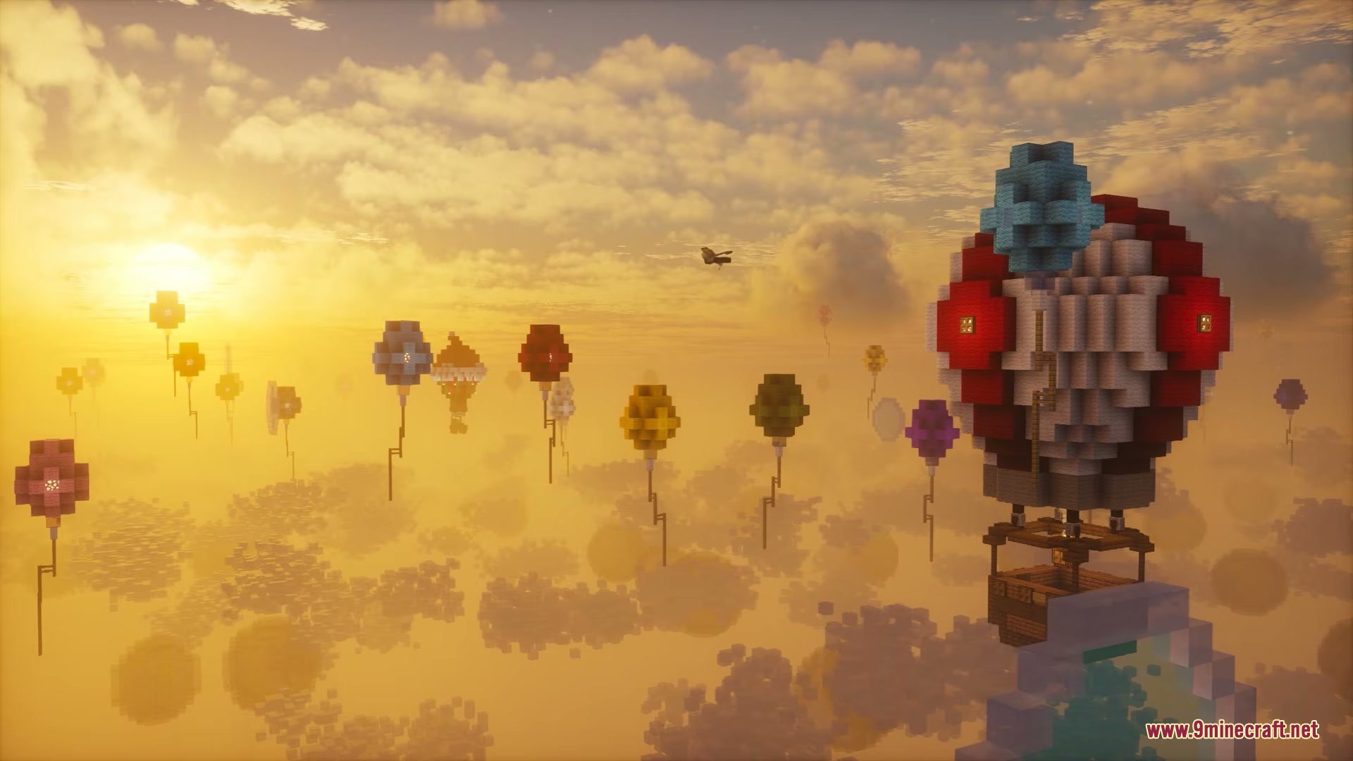 Paster Dream by Aerolite_Dust Mod Screenshot 3 Colorful hot air balloons floating in the sky during a beautiful golden sunset