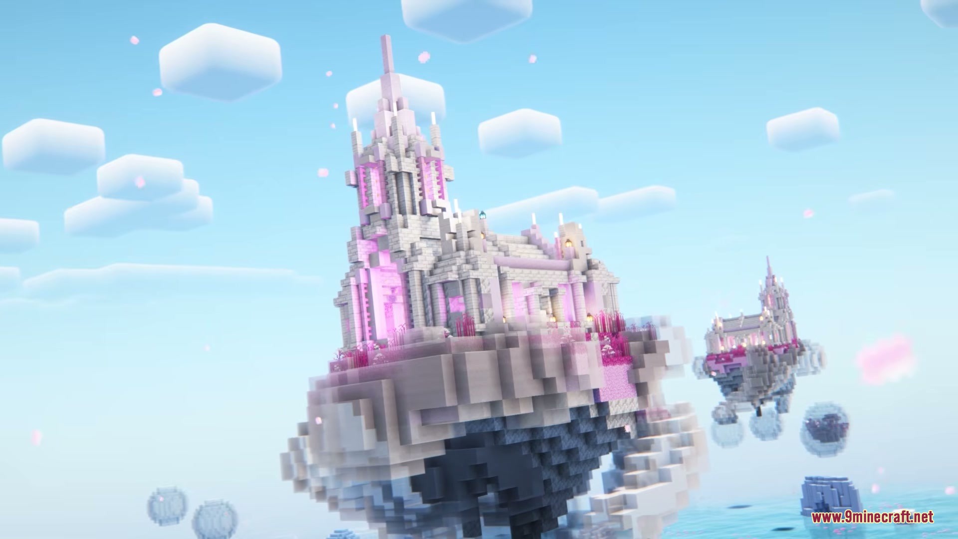 Paster Dream by Aerolite_Dust Mod Screenshot 6 A majestic white and pink castle floating on a cloud in the sky