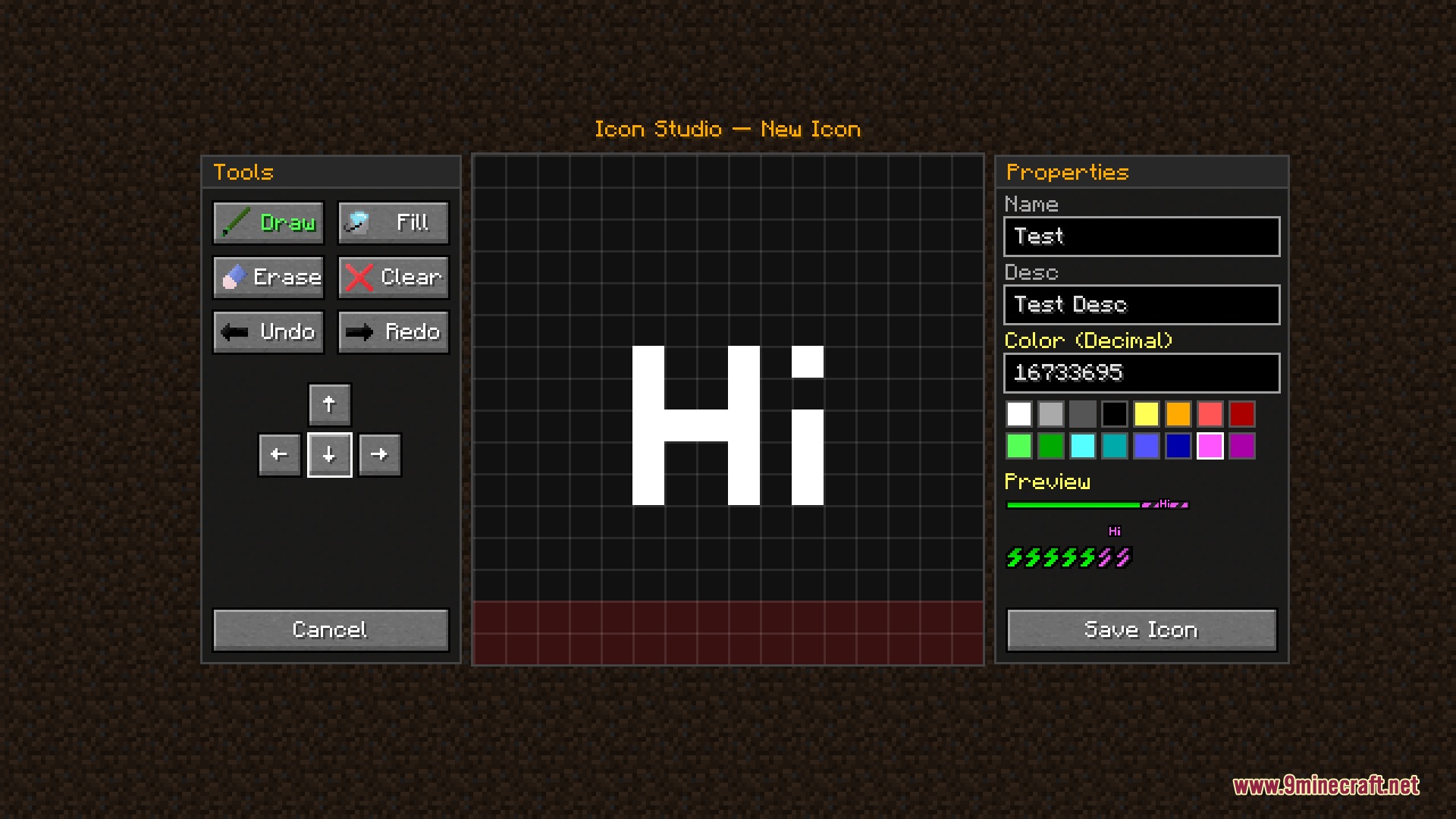 Peak Stamina Mod Screenshot 4 Creating custom status icons using the in game drawing tools and property settings