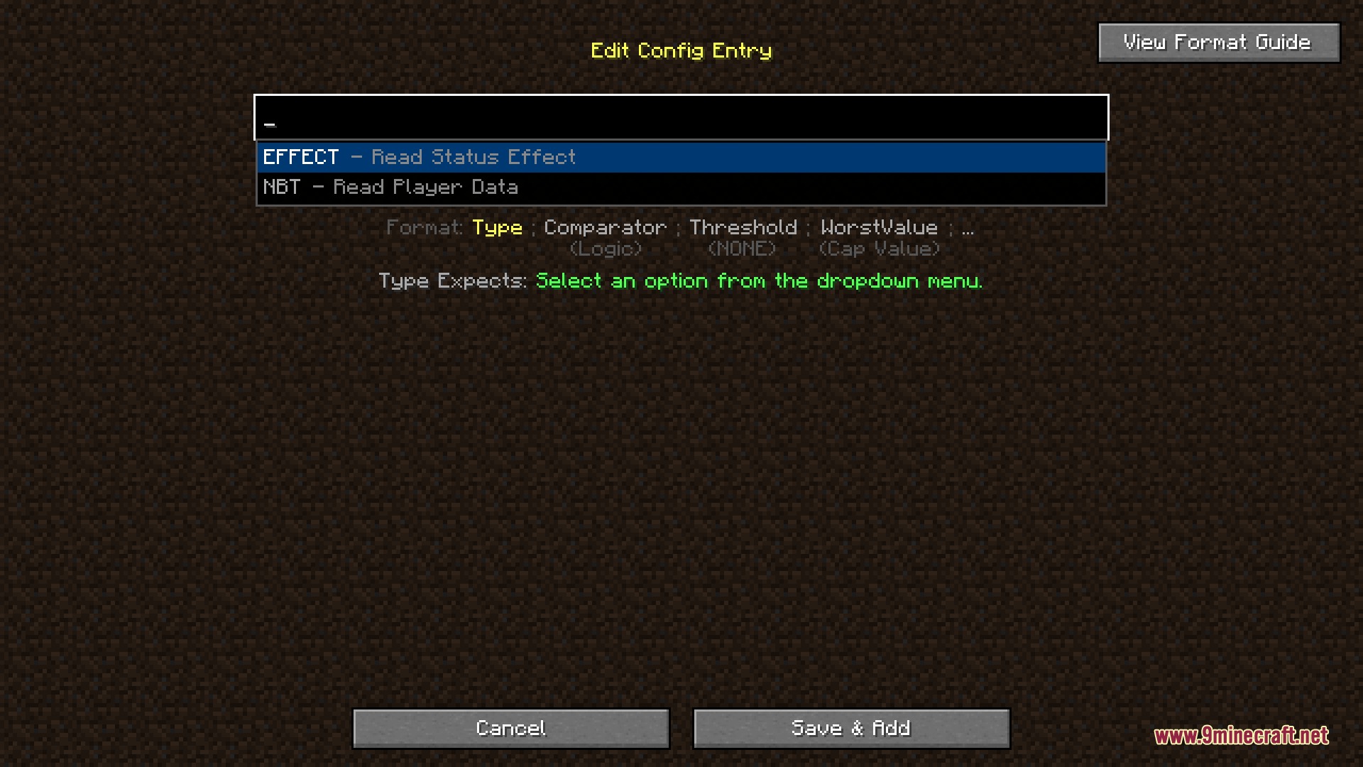 Peak Stamina Mod Screenshot 7 Minecraft configuration screen for editing status effects and player data entries