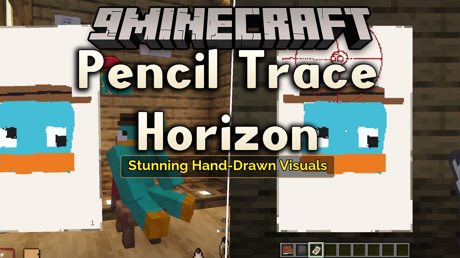 Pencil Trace Horizon Mod (1.21.1) – Draw Custom Art and Hang It on Your Walls