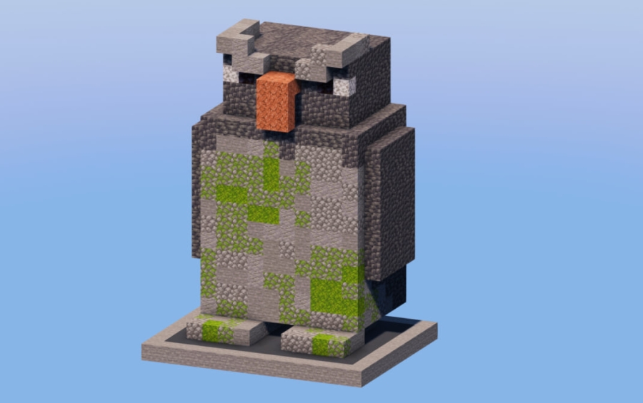 Penguin Stone Sculpture Schematic Thumbnail