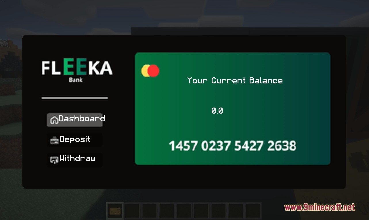Persona Craft Enhancer Mod Screenshot 5 The Persona Craft Enhancer bank terminal interface showing a credit card balance