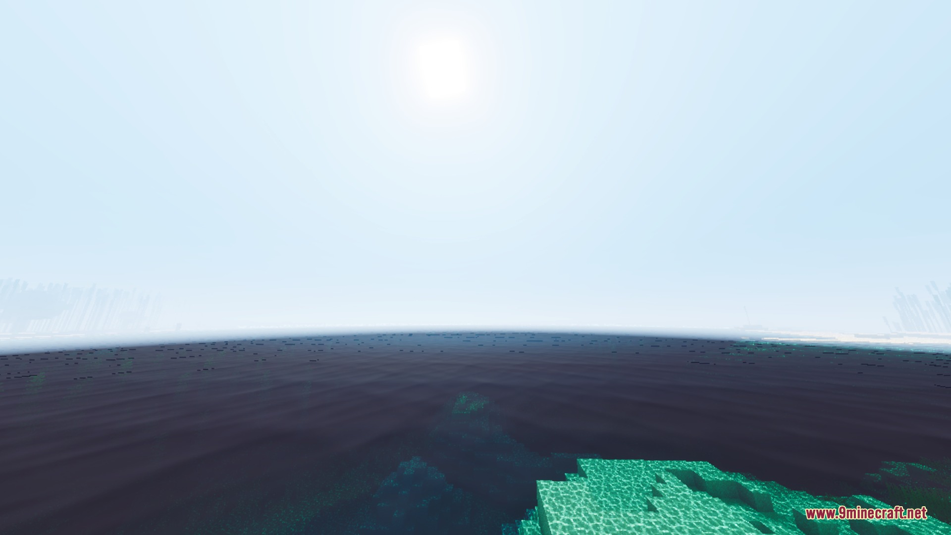 Pie Shader Screenshot 2 Deep blue ocean water meeting the horizon under a bright and hazy sky