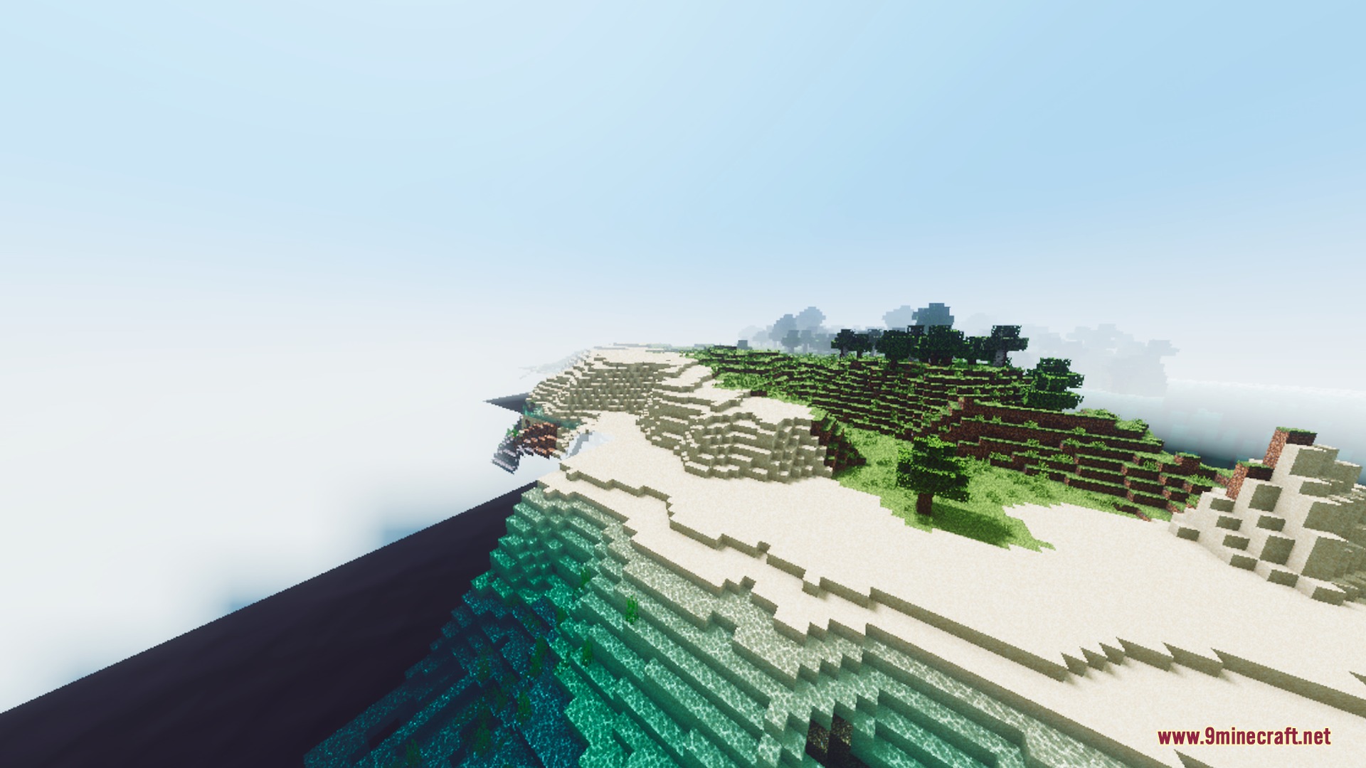 Pie Shader Screenshot 8 Realistic water reflections on a sandy beach under a bright clear sky