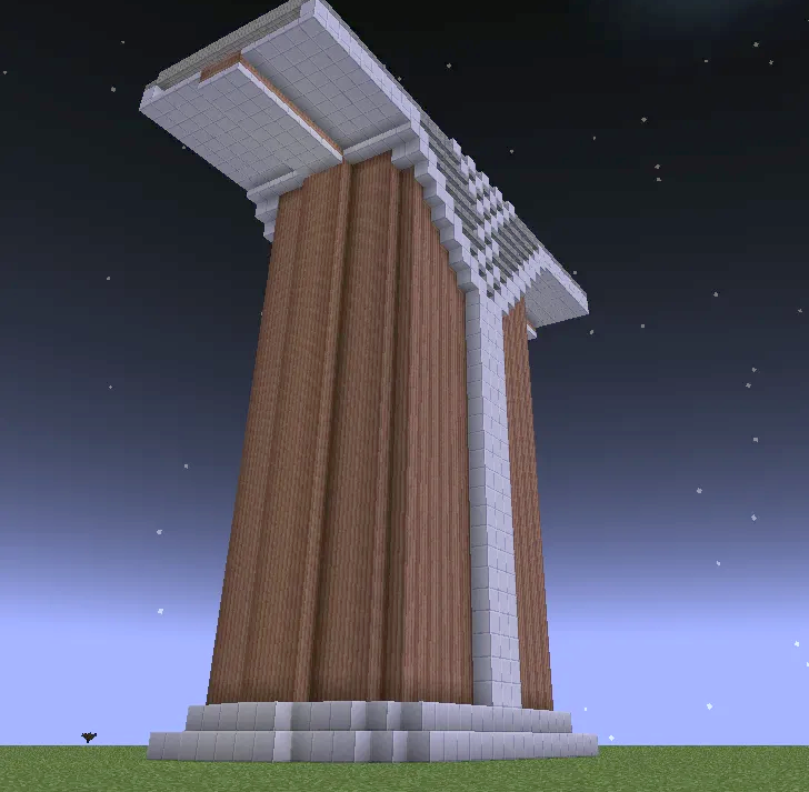 Pilier DE Pont Schematic Screenshots 1 Low angle view of a massive bridge pillar under the night sky