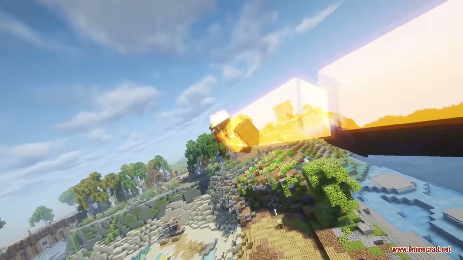 Powerborne Heroes Mod Screenshot 5 A player using flight powers from the Powerborne Heroes Mod in Minecraft
