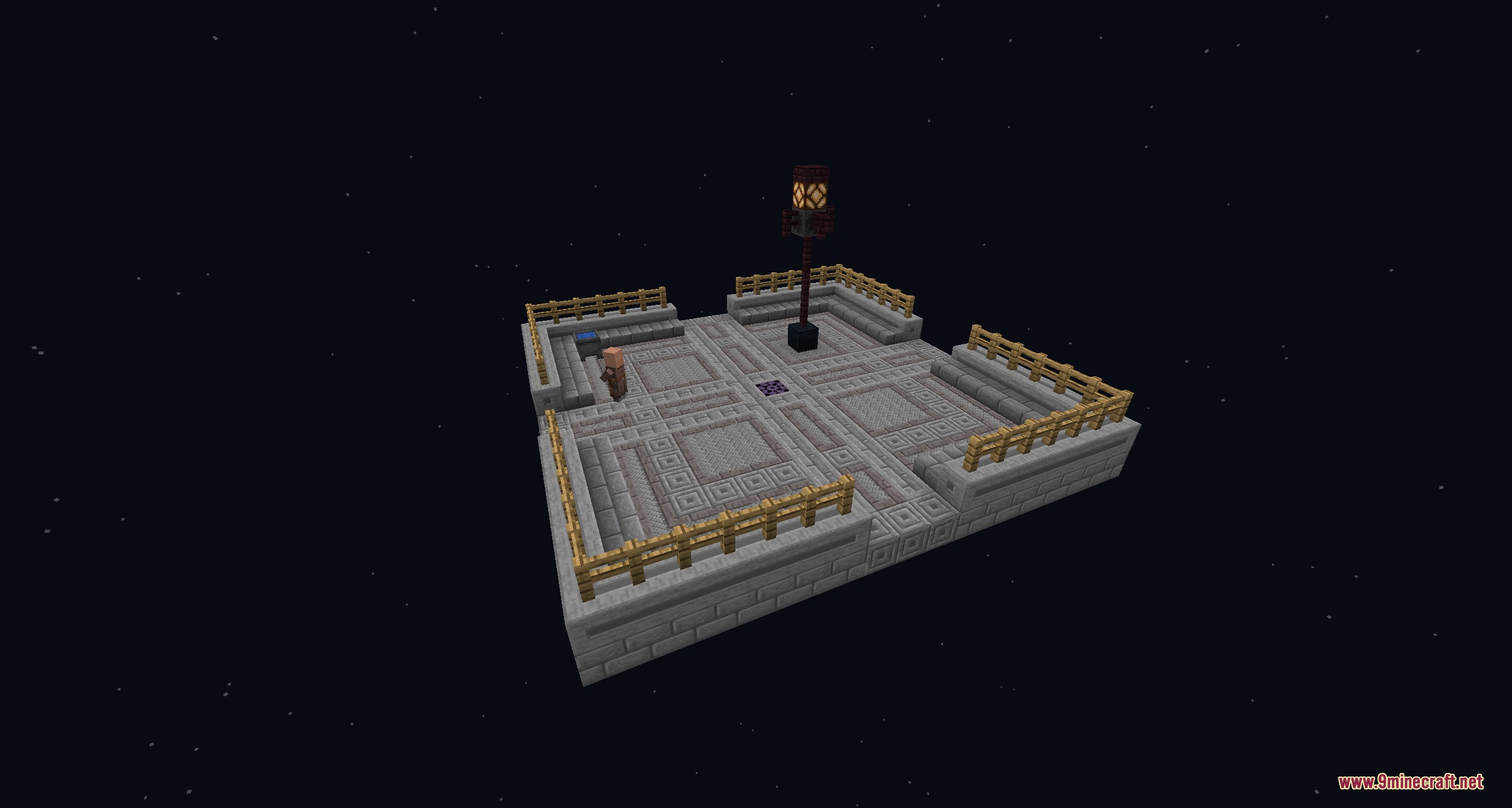 Pragmatic Apparatus Mod Screenshot 5 A lone villager stands on a stone platform in a dark void