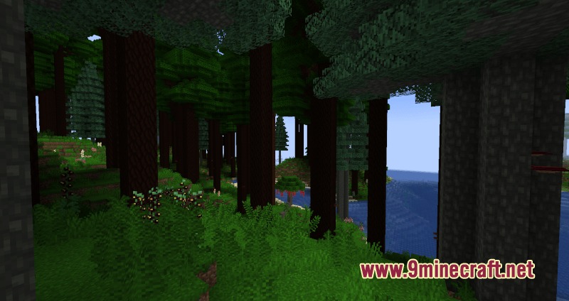 Primal Verdant Wilds Mod Screenshot 8 Lush forest landscape overlooking a river in the Primal Verdant Wilds mod