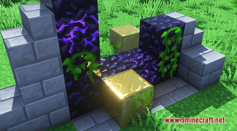 Prime's HD Textures FREE 32x Resource Pack Screenshot 7 Ruined portal with high definition textures and realistic lighting in Minecraft