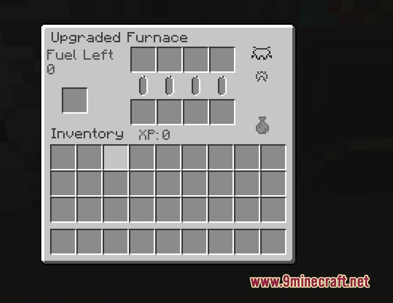 Upgraded Furnace interface from Primitive Circuits Mod with multiple item slots
