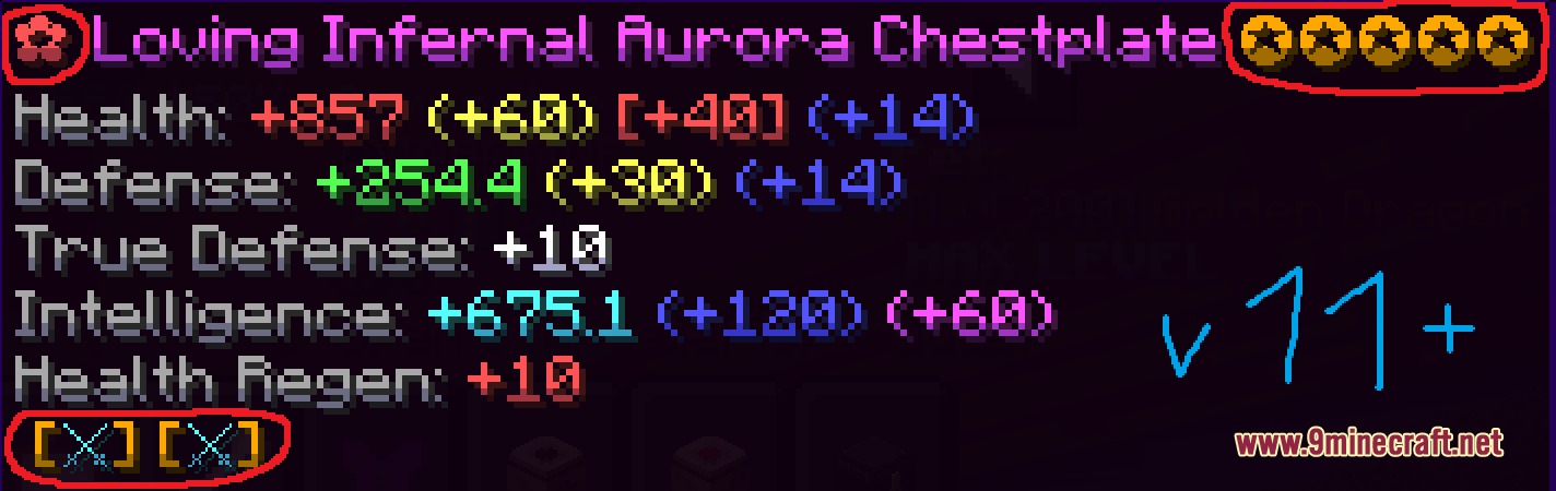 Prism Glyph Standard Resource Pack Screenshot 3 Minecraft item tooltip showing armor stats with custom glyph icons