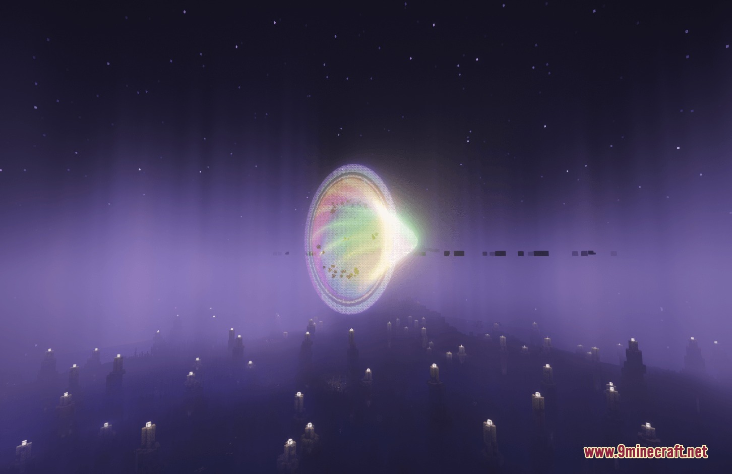 Prismatic Wormhole Voids Mod Screenshot 1 A prismatic wormhole floats in the purple sky of the Ultra Space dimension