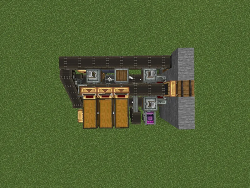 Production of Gyro and Motors by Create Aeronautic from ITAlian Vault Schematic Screenshots 1 Top-down view of a mechanical factory setup for crafting gyroscopes and motors